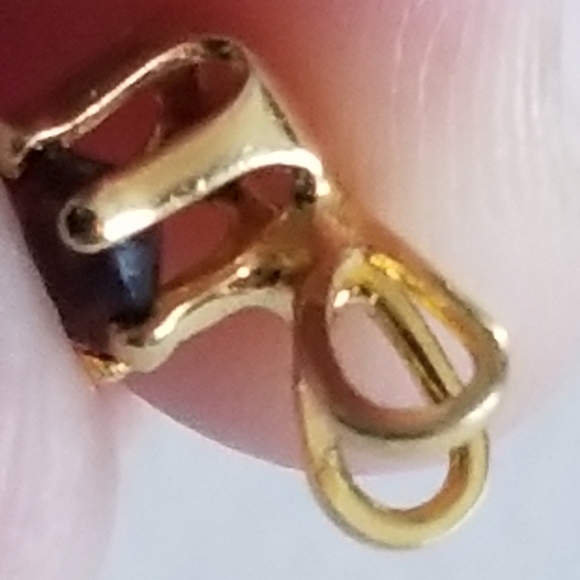 Relisted - Vintage tiny solitaire pendant purple gold tone - Picture 7 of 10